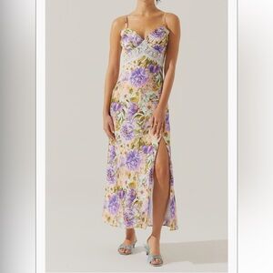 ASTR the Label Ivanna Floral Slipdress in Purple Multi Floral
